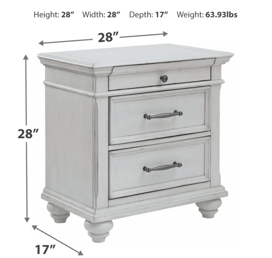 AshleyAshley B777 Kanwyn - Panel Bed with Storage Bench - Whitewash