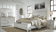 AshleyAshley B777 Kanwyn - Panel Bed with Storage Bench - Whitewash
