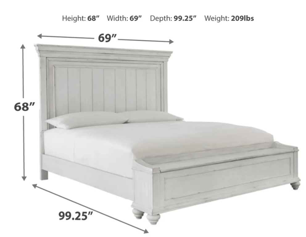 AshleyAshley B777 Kanwyn - Panel Bed with Storage Bench - Whitewash