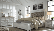 AshleyAshley B777 Kanwyn - Upholstered Bed with Storage Bench - Whitewash