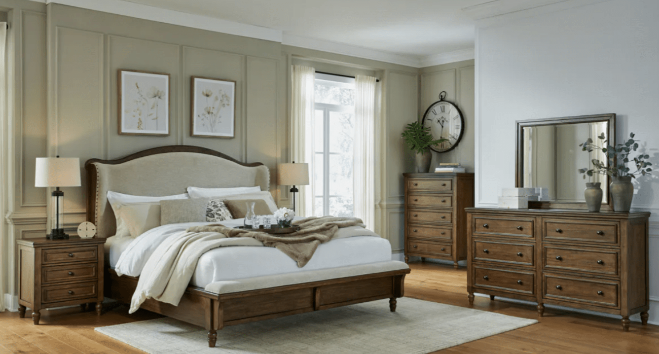 AshleyAshley B787 Sturlayne - Upholstered Panel Bedroom - Brown