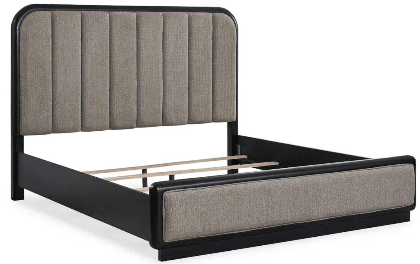 AshleyAshley B821 owanbeck - Upholstered Panel Bed - Gray / Black