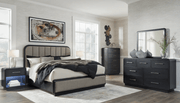 AshleyAshley B821 owanbeck - Upholstered Panel Bed - Gray / Black