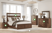 AshleyAshley B849 Taffenbrook - Panel Storage Bed - Medium Brown