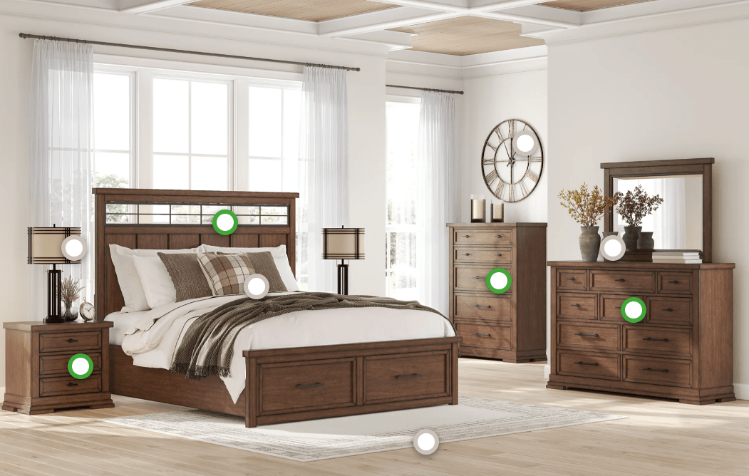 AshleyAshley B849 Taffenbrook - Panel Storage Bed - Medium Brown