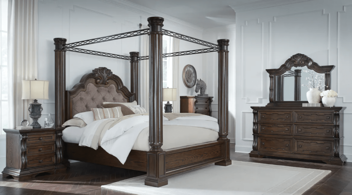 AshleyAshley B947 Maylee - Canopy Bed - Dark Brown