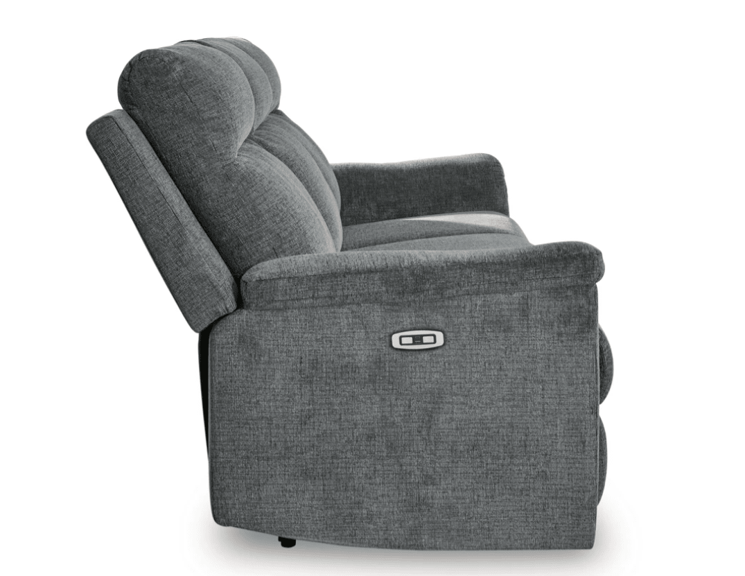 AshleyAshley Barnsana - Power Reclining Sofa, Loveseat, Rocker Recliner - Fabric - Gravel - 33202