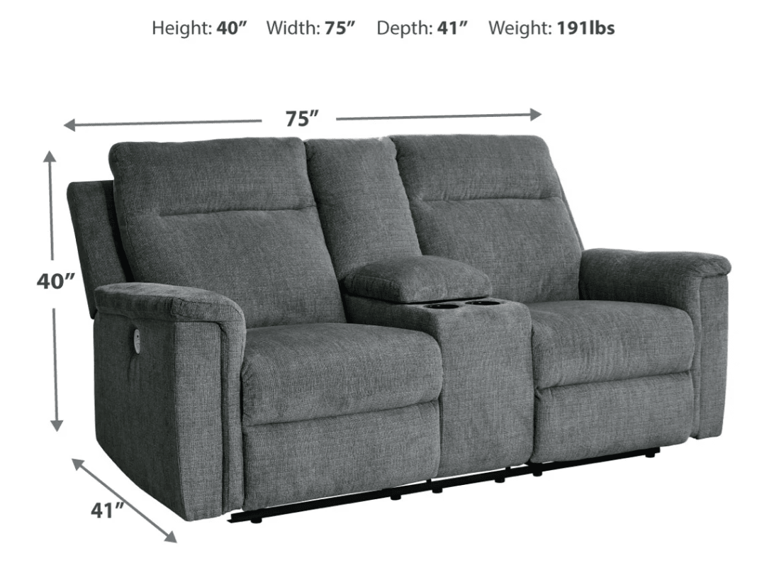 AshleyAshley Barnsana - Power Reclining Sofa, Loveseat, Rocker Recliner - Fabric - Gravel - 33202