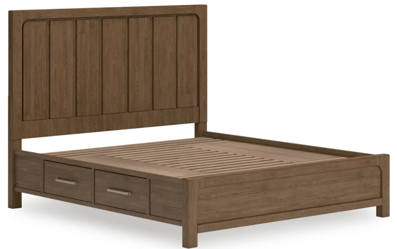 AshleyAshley Cabalynn - Panel Bed With Storage - Light Brown - B974
