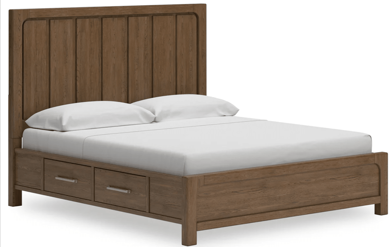 AshleyAshley Cabalynn - Panel Bed With Storage - Light Brown - B974