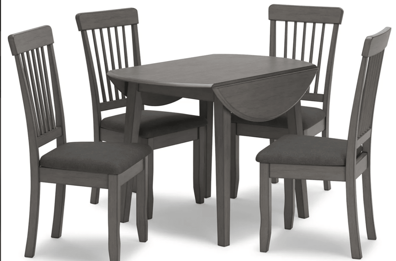 AshleyAshley D194 Shullden - Round Drm Drop Leaf Table - Gray