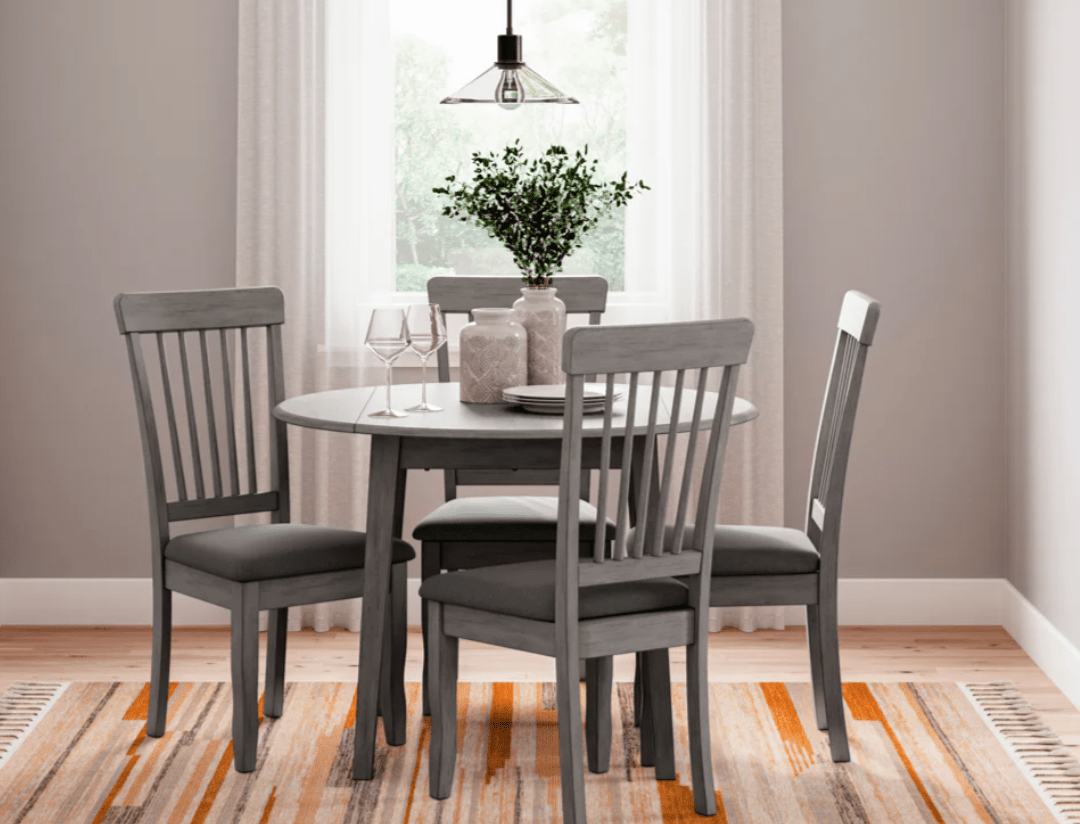 AshleyAshley D194 Shullden - Round Drm Drop Leaf Table - Gray