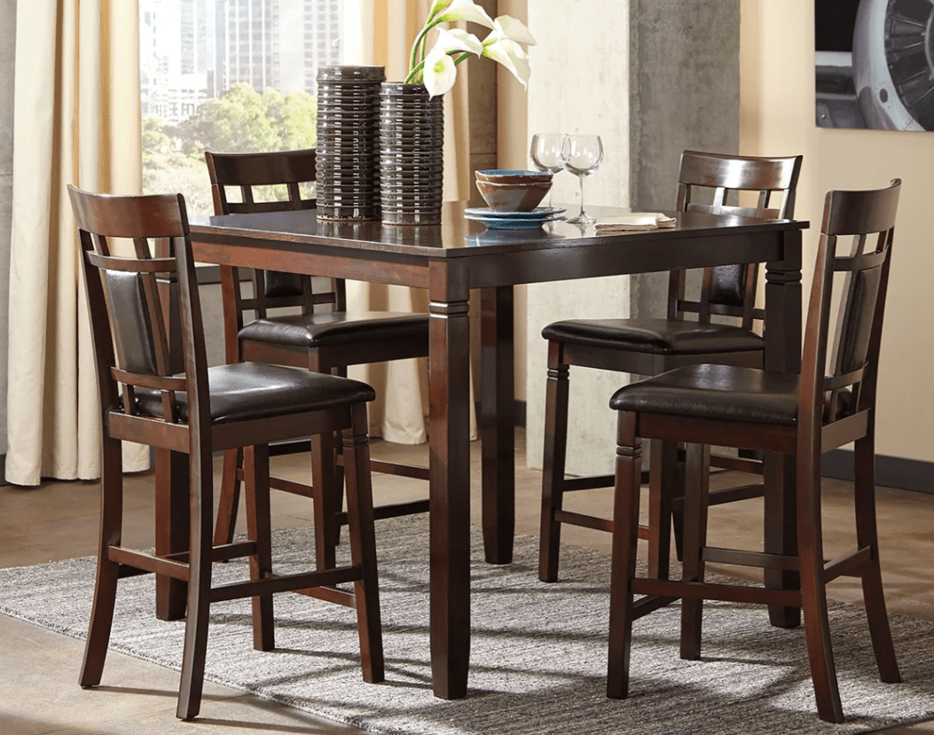AshleyAshley D384 - 223 Bennox - DRM Counter Table Set (Set of 5) - Brown