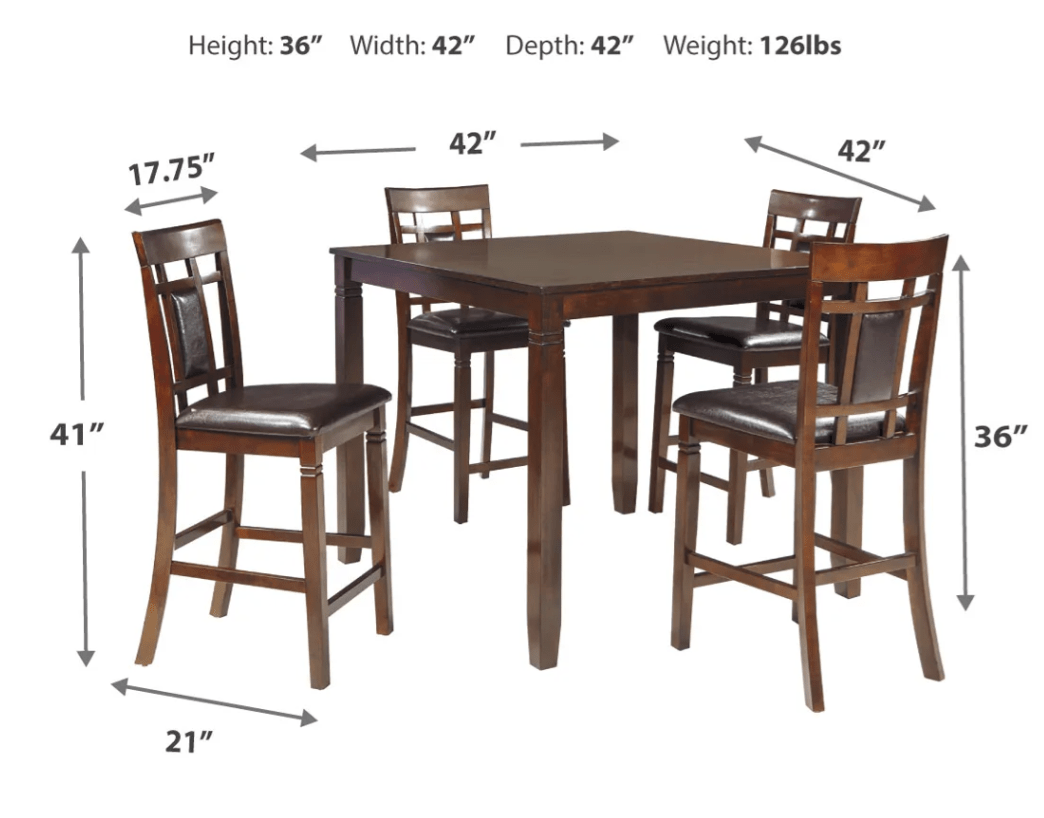 AshleyAshley D384 - 223 Bennox - DRM Counter Table Set (Set of 5) - Brown