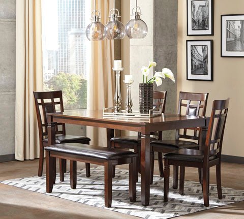 AshleyAshley D384 Bennox Dining Table + 2 Chairs + 1 Bench 4pc Set