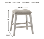AshleyAshley D394 - 024 Skempton - Upholstered Stool (Set of 2) - White