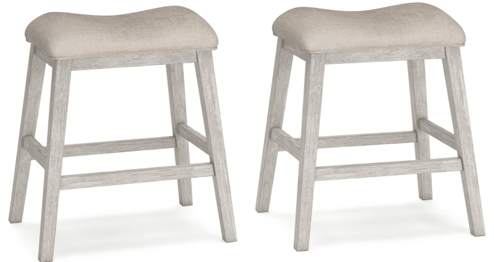AshleyAshley D394 - 024 Skempton - Upholstered Stool (Set of 2) - White