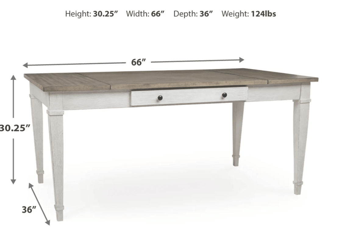 AshleyAshley D394 - 25 Skempton - RECT DRM Table w/Storage - White