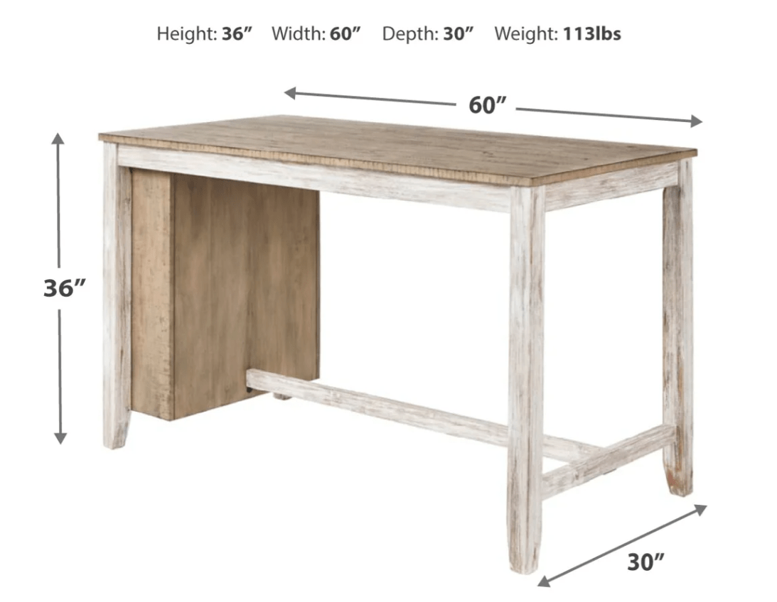 AshleyAshley D394 - 32 Skempton - 5 Pc. - Counter Table, 4 Upholstered Barstools - White
