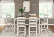 AshleyAshley D394 - 423 Skempton - Counter Height Dining Table and Bar Stools (Set of 7) - White / Light Brown