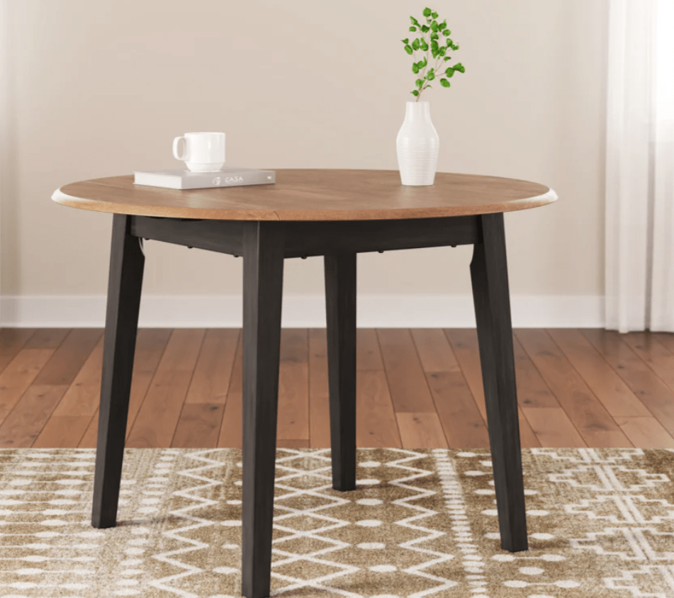 AshleyAshley D396 Gesthaven Round Dining Room Drop Leaf Table - Natural / Brown