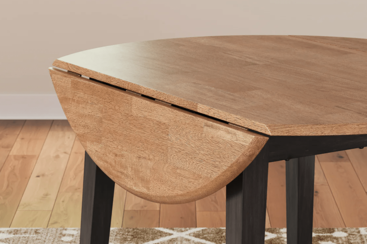 AshleyAshley D396 Gesthaven Round Dining Room Drop Leaf Table - Natural / Brown