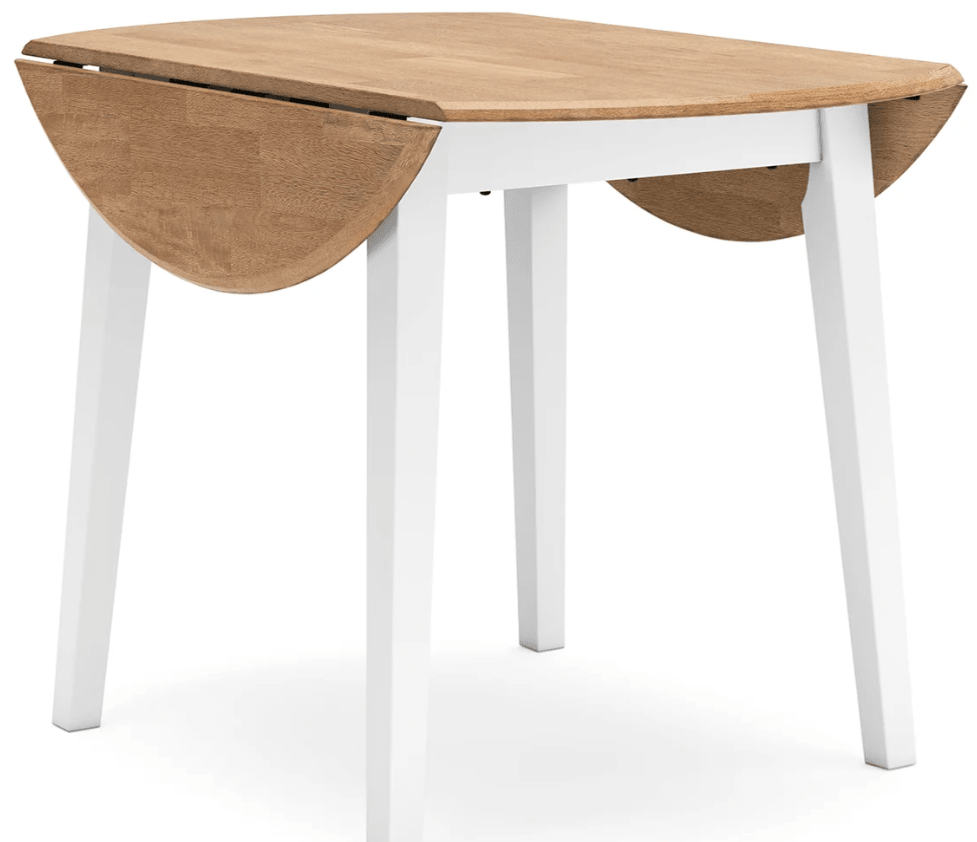 AshleyAshley D398 Gesthaven - Round Dining Room Drop Leaf Table - Natural / White