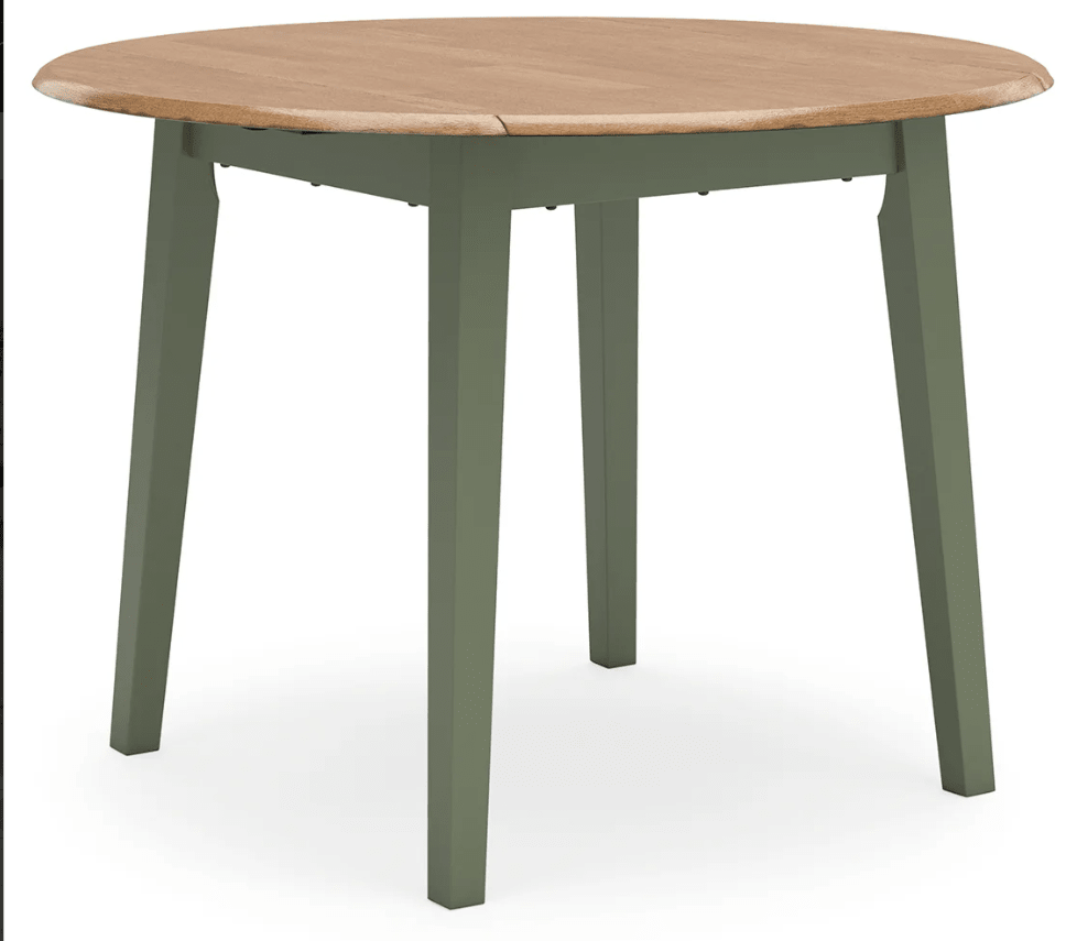 AshleyAshley D401 Gesthaven - Round Dining Room Drop Leaf Table - Natural / Green
