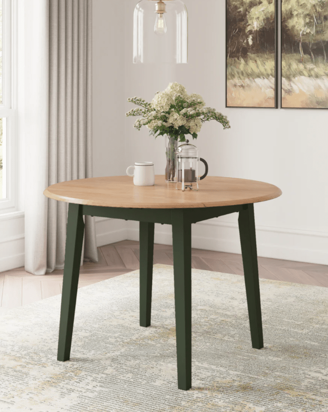 AshleyAshley D401 Gesthaven - Round Dining Room Drop Leaf Table - Natural / Green