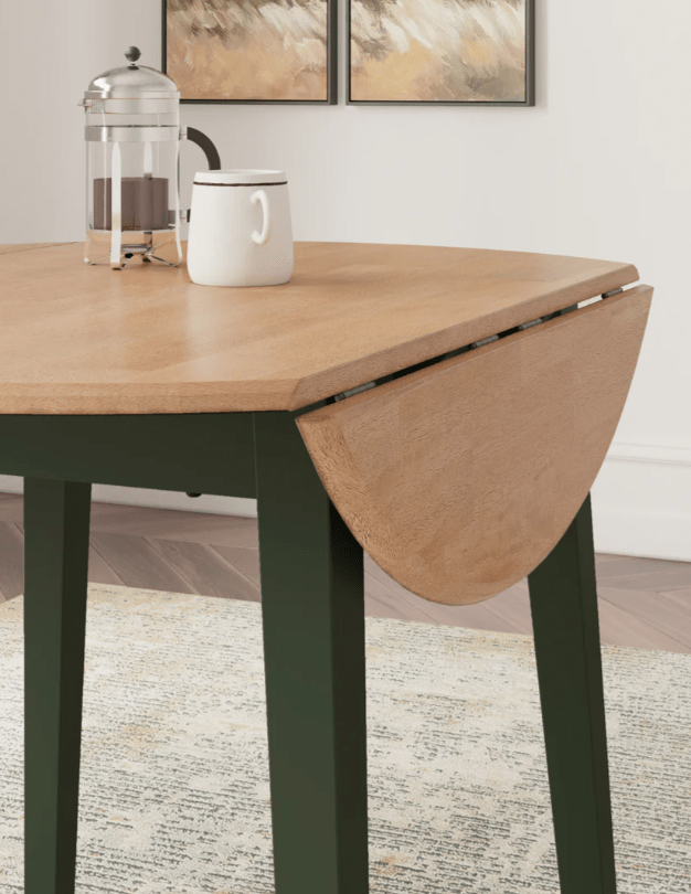 AshleyAshley D401 Gesthaven - Round Dining Room Drop Leaf Table - Natural / Green