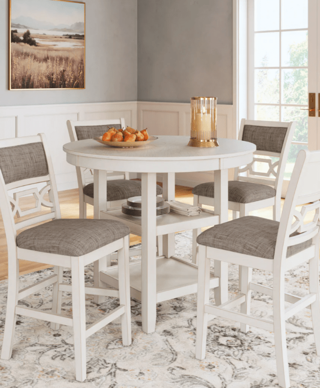 AshleyAshley D423 - 223 Erinberg - Dining Room Counter Table Set (Set of 5) - Antique White