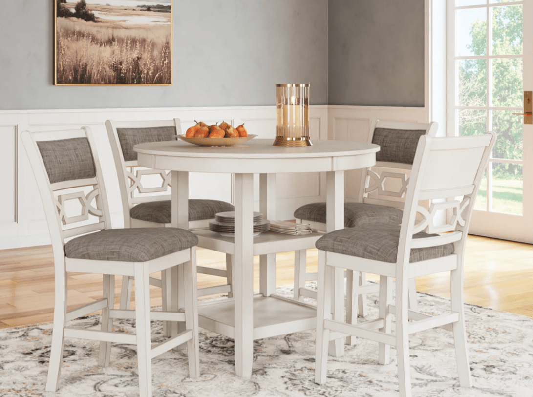 AshleyAshley D423 - 223 Erinberg - Dining Room Counter Table Set (Set of 5) - Antique White