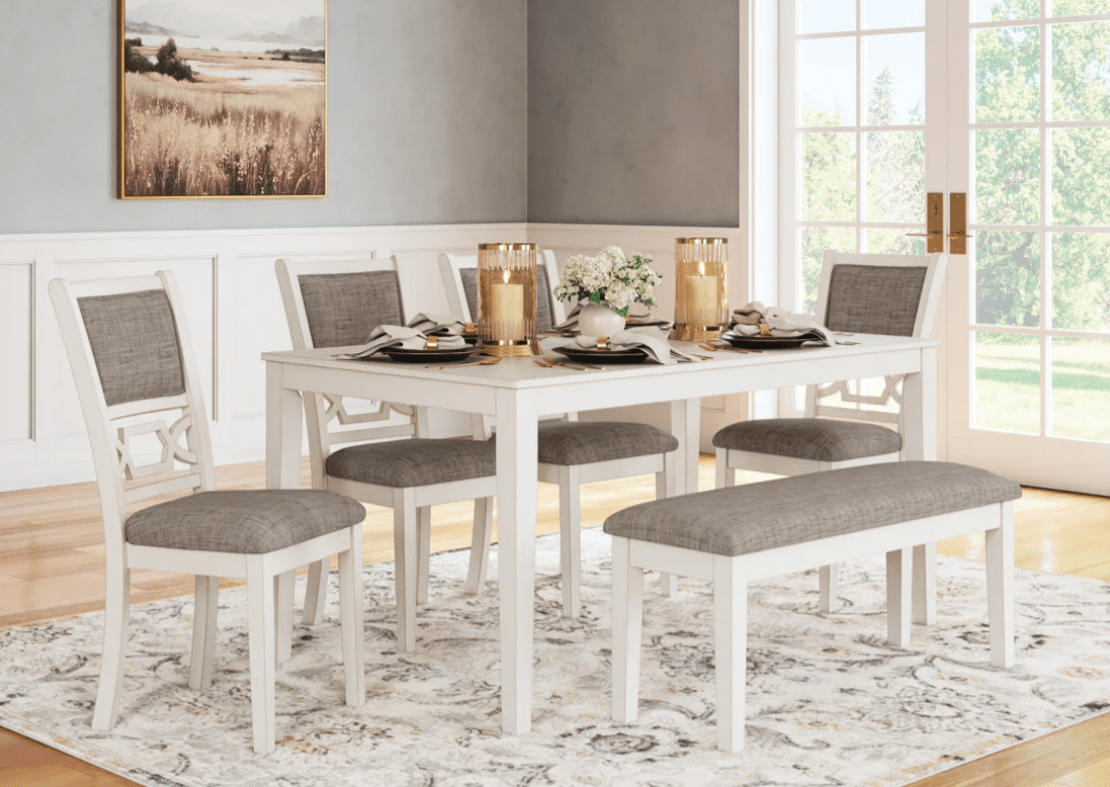 AshleyAshley D423 - 325 Erinberg - Dining Room Table Set (Set of 6) - Antique White