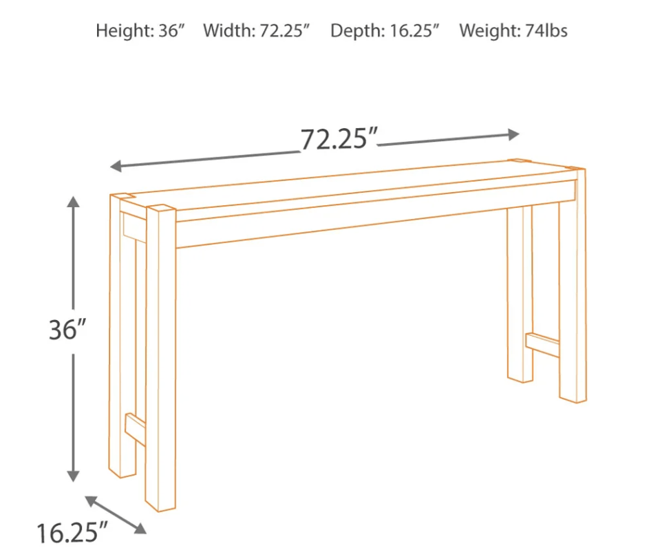 AshleyAshley D440 Torjin - Long Counter Table - Dark Brown