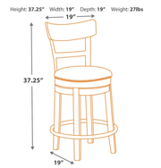AshleyAshley D542 Pinnadel - UPH Swivel Barstool - Light Brown