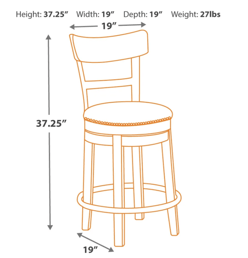 AshleyAshley D542 Pinnadel - UPH Swivel Barstool - Light Brown