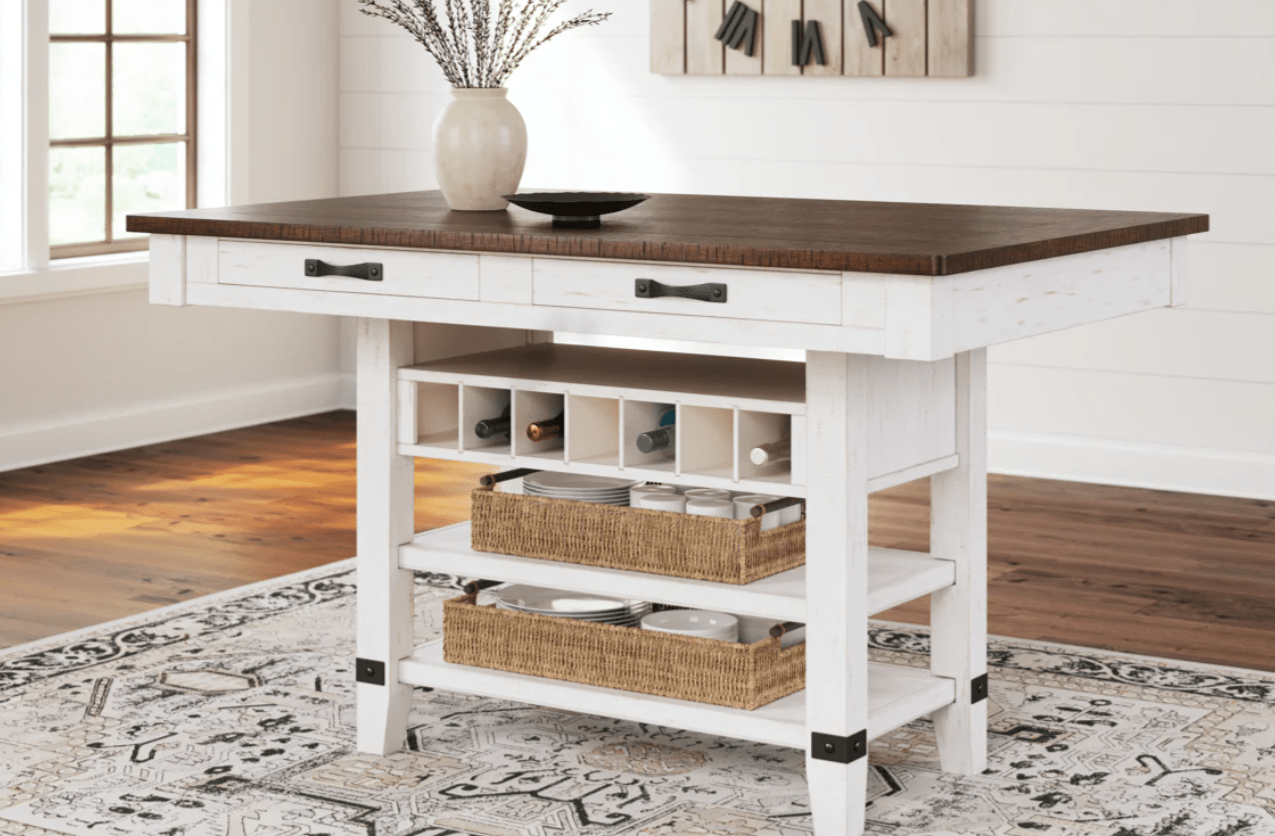 AshleyAshley D546 - 32 Valebeck - Rect Dining Room Counter Table With Wine Rack