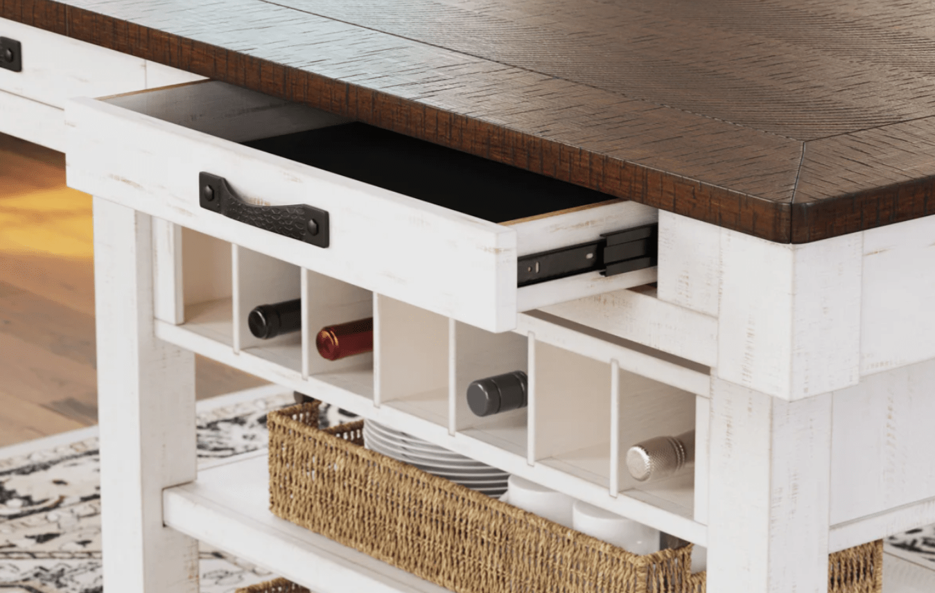 AshleyAshley D546 - 32 Valebeck - Rect Dining Room Counter Table With Wine Rack