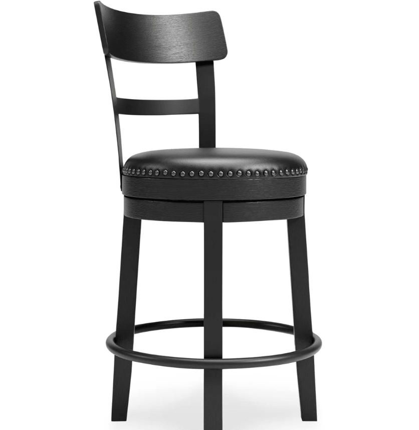 AshleyAshley D546 Valebeck - UPH Swivel Barstool - Black/Dark Brown/White