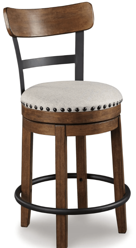 AshleyAshley D546 Valebeck - UPH Swivel Barstool - Black/Dark Brown/White