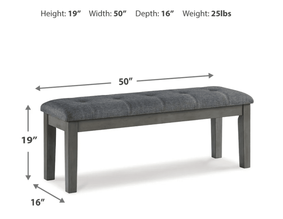 AshleyAshley D589 - 00 Hallanden - Large UPH Dining Room Bench - Black / Gray