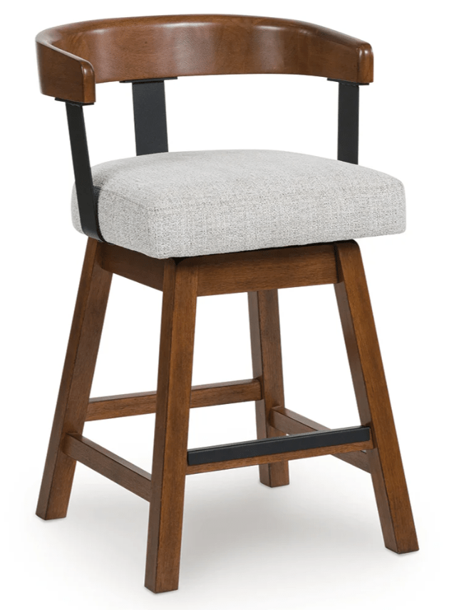 AshleyAshley D594 - 224 Ralene - Upholstered Swivel Barstool (Set of 2) - Medium Brown