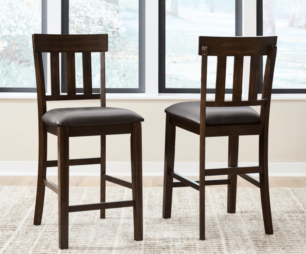 AshleyAshley D596 - 124 Haddigan - Upholstered Barstool (Set of 2) - Dark Brown