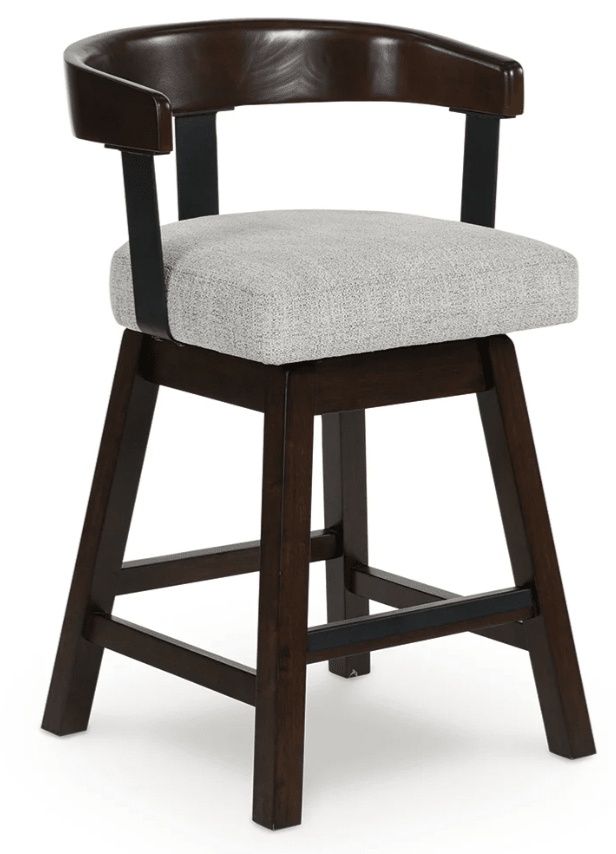 AshleyAshley D596 - 224 Haddigan - Upholstered Swivel Barstool (Set of 2) - Dark Brown