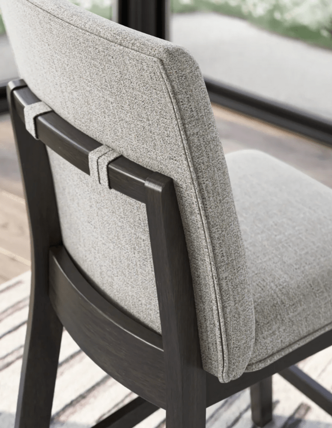 AshleyAshley D618 - 124 Neymorton - Upholstered Barstool (Set of 2) - Dark Grayish Brown