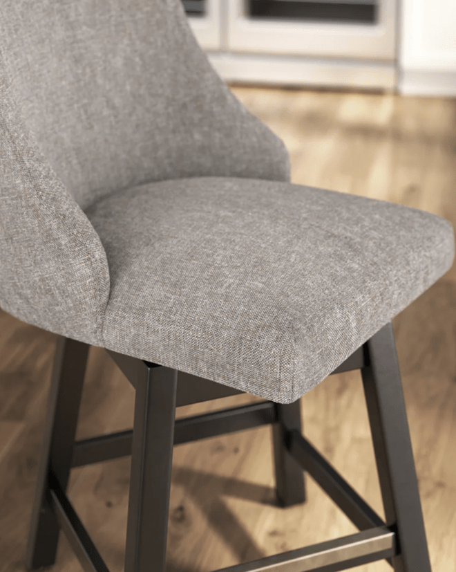 AshleyAshley D618 - 224 Neymorton - Upholstered Swivel Barstool (Set of 2) - Dark Grayish Brown