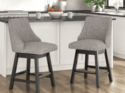 AshleyAshley D618 - 224 Neymorton - Upholstered Swivel Barstool (Set of 2) - Dark Grayish Brown