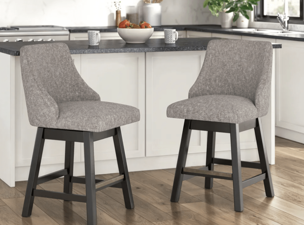 AshleyAshley D618 - 224 Neymorton - Upholstered Swivel Barstool (Set of 2) - Dark Grayish Brown