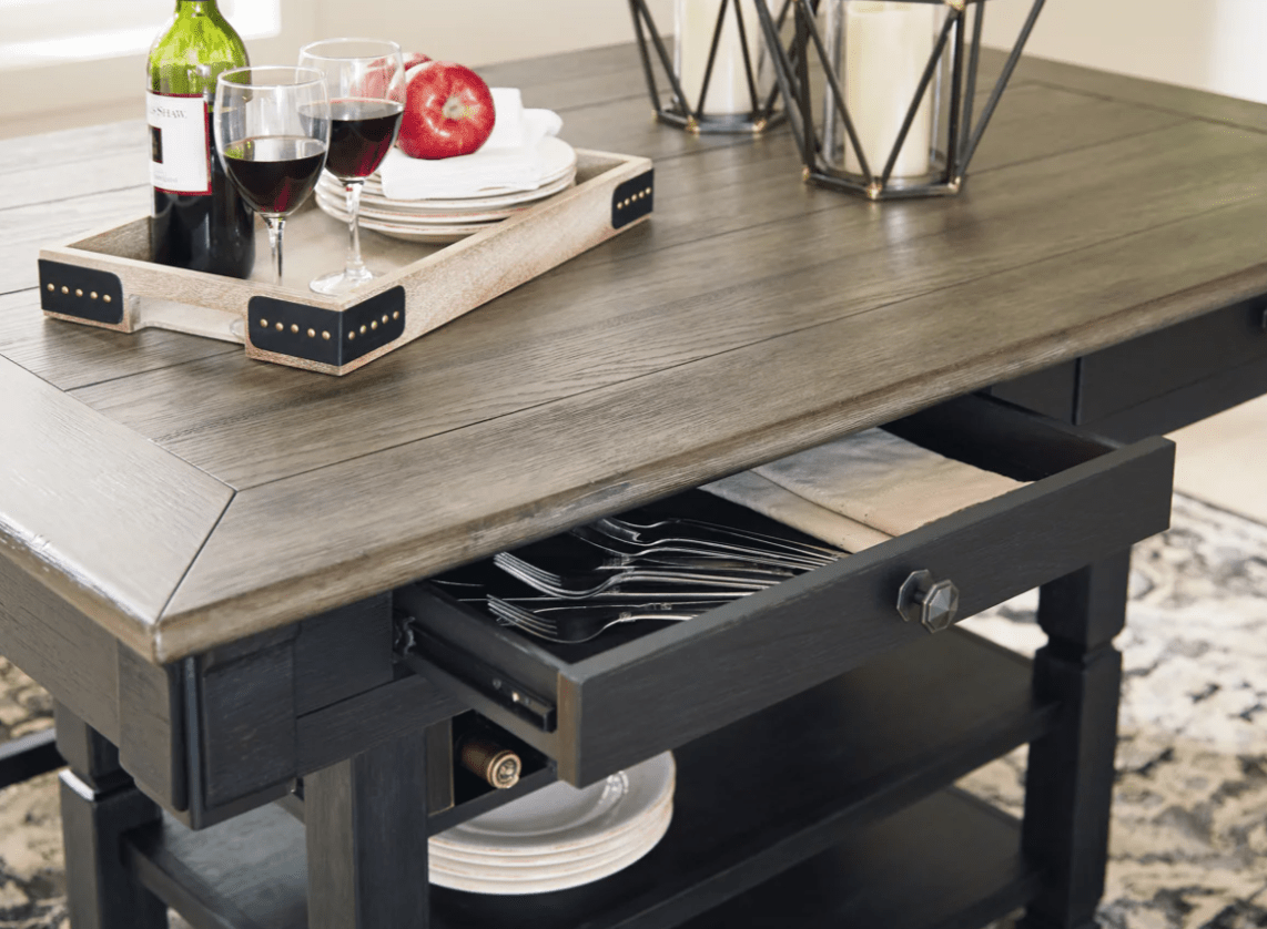 AshleyAshley D736 - 32 Tyler Creek - Rectangular Dining Room Counter Table - Black / Gray