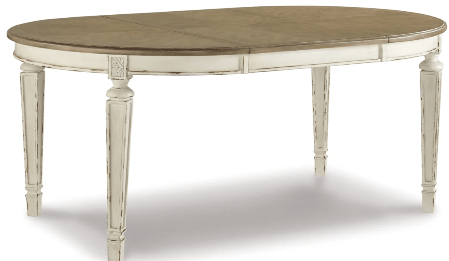 AshleyAshley D743 Oval Dining Room Extension Table - Chipped White